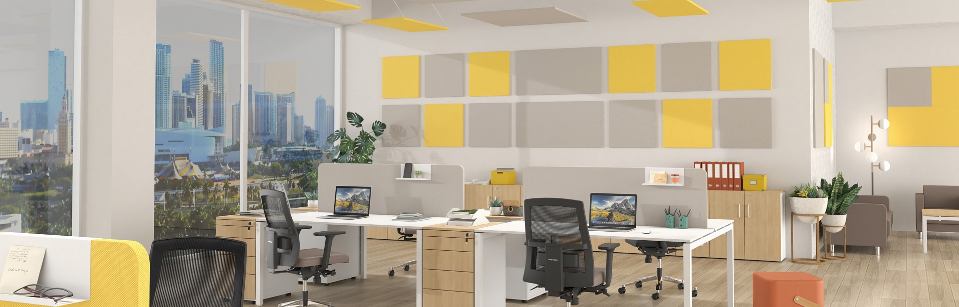 Systèmes d'absorption acoustique suspendus
